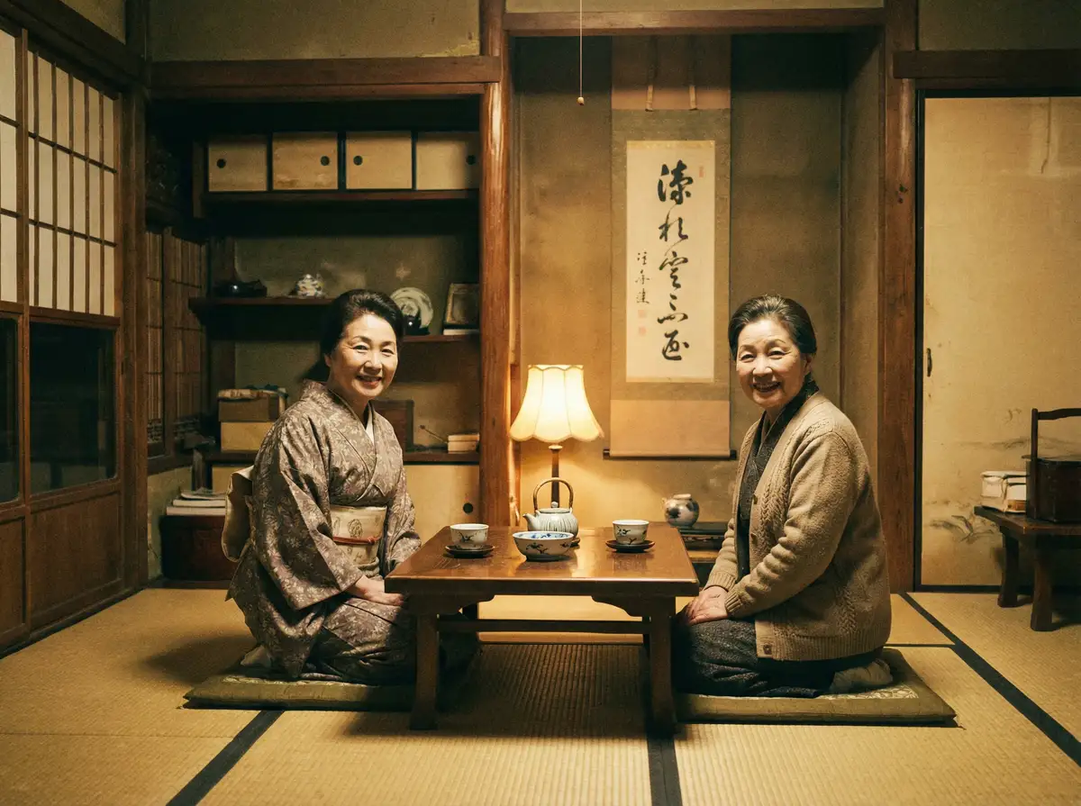 两位优雅的 张婉莹-最新作品|高清视频|张婉莹官网 在日式茶室中品茶交谈